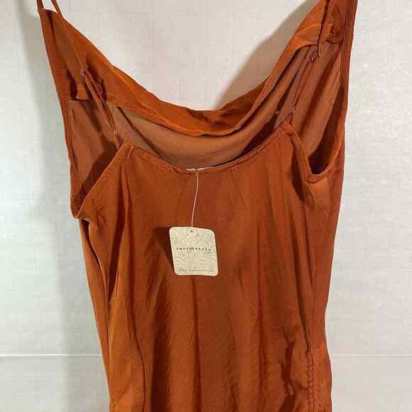 Free People Mini Slip Dress Small New with Tags Drawstring Sides Cinnaber - Picture 5 of 8